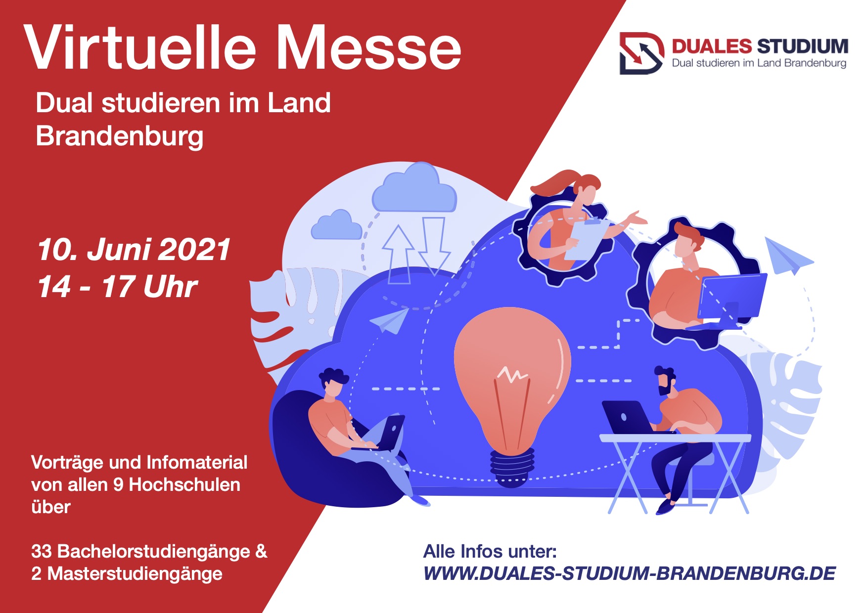 10.06.2021: Virtuelle Messe „Dual studieren im Land Brandenburg“